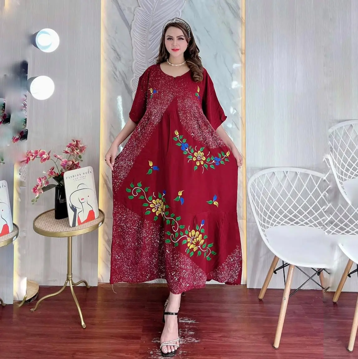 LINA DRESS DASTER ARAB LUKIS SUPER JUMBO LD 140 DRESS LUKIS VIRAL TERBARU KAIN RAYON PREMIUM MURAH
