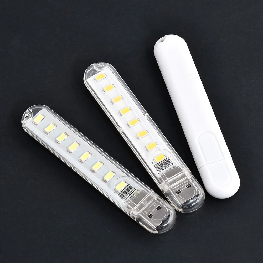 Mini USB 8 LED Light Pocket Card Lamp Mobile Power Camping Laptop New #306653