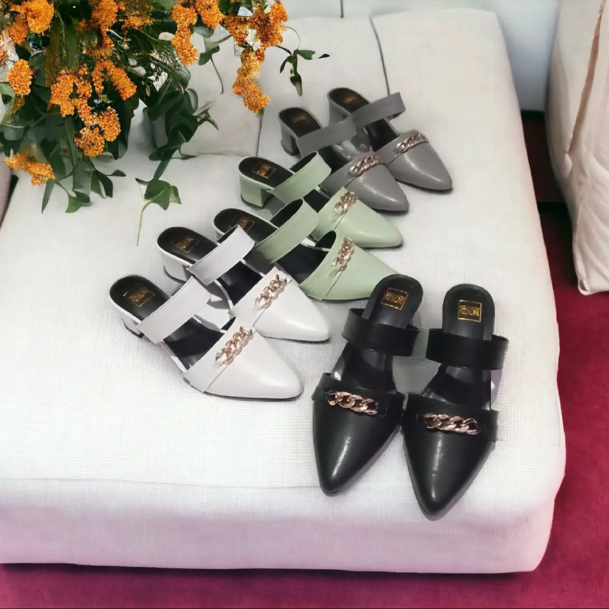 Sandal Heels Wanita 5cm Size 37 Sampai 44 Karet Shoes Selop Sendal