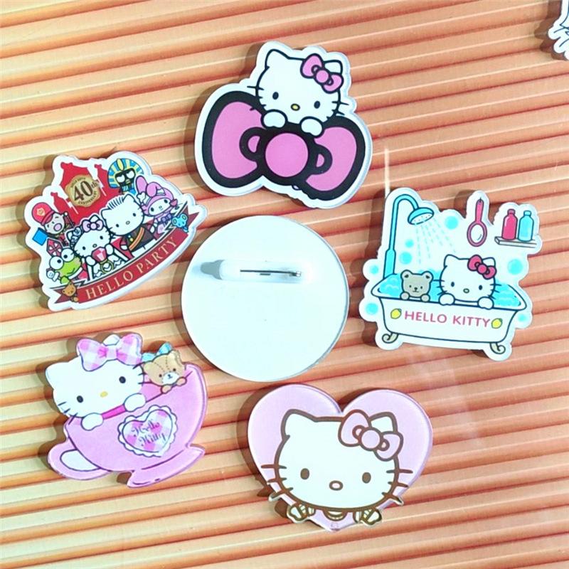 Huy Hiệu Hello Kitty Ghim Nhựa Anime Manga Cá Tính - Trâm Cài Balo Pin Cài Áo đồ 1k Nữ