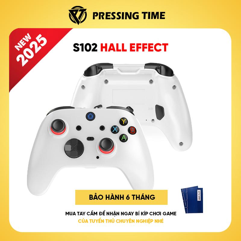 Tay cầm S102 Pressing Time bản Hall Effect, Receiver 2.4G - Bluetooth - 2 nút Macro cao cấp - Joystick chuẩn 360 độ