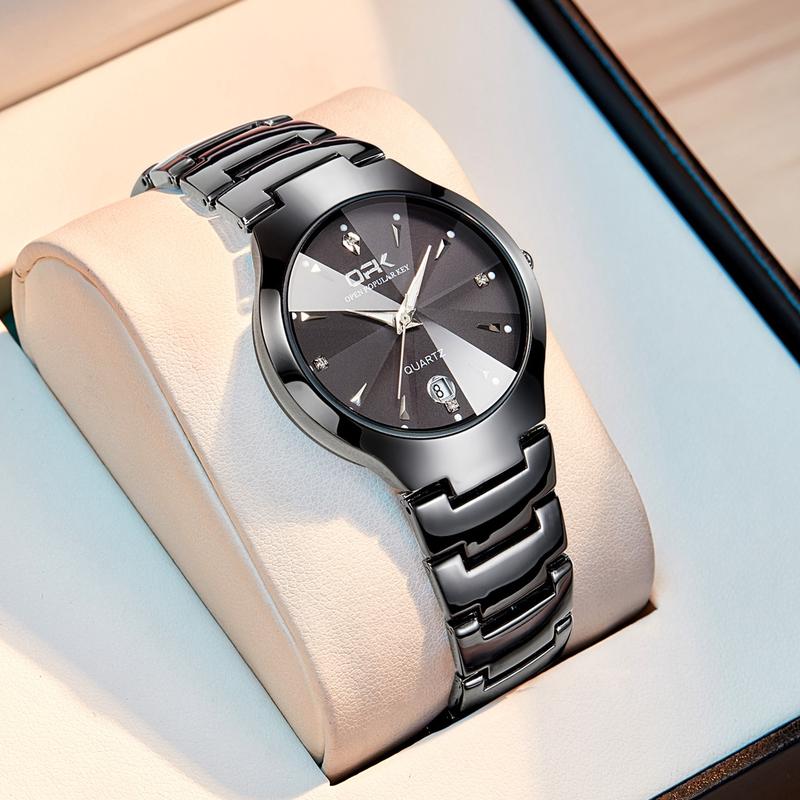 OPK Đồng hồ nam dây thép không thấm nước Đeo Tay Thời trang việc kinh doanh Watch 8105