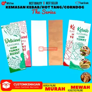 Kemasan Corndog  Isi 50 Pcs / Kemasan Bakso Bakar / Kemasan Hottang / Kemasan Sate / Kemasan HotDog / Kemasan Kebab / Bungkus Kebab / Kantong Kebab