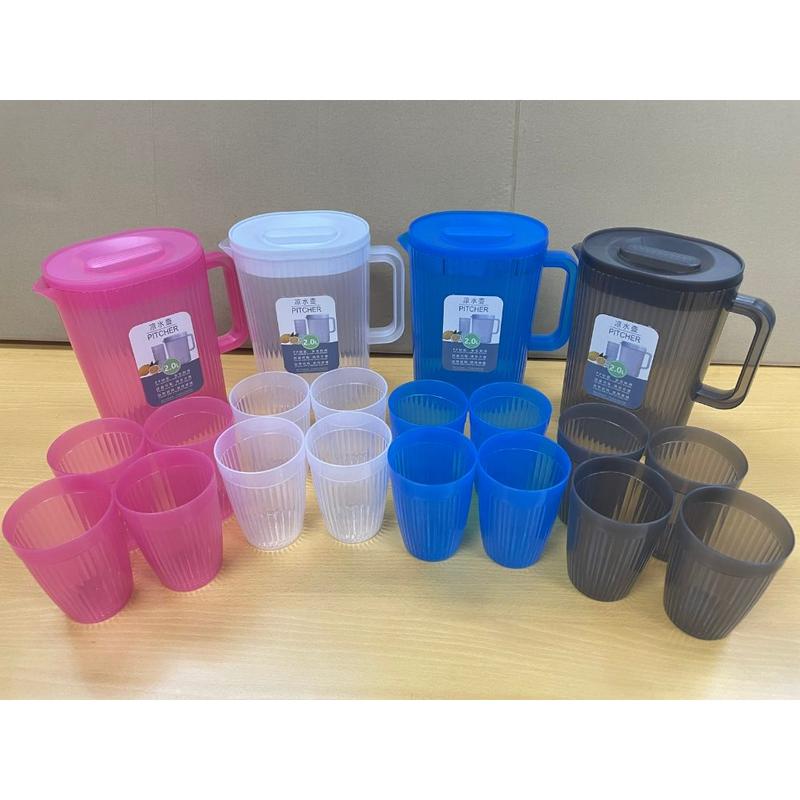 UPGRADED 2000ML 5 IN 1 BIG SIZE Pitcher with 4 Cups Large High - TikTok ...