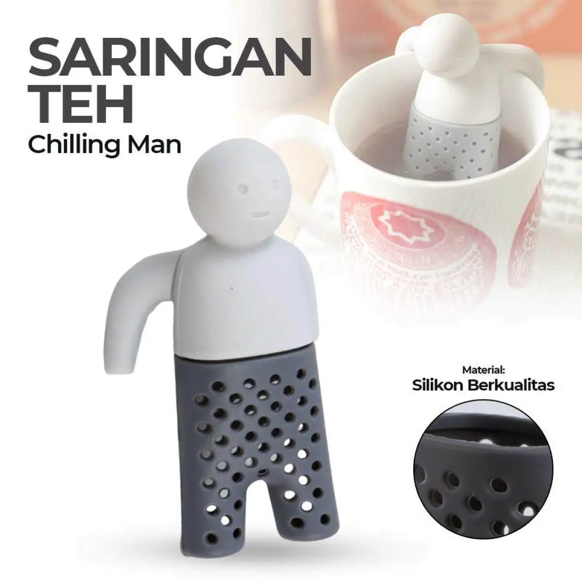 Infuser Saringan Teh Model Orang rendaman
