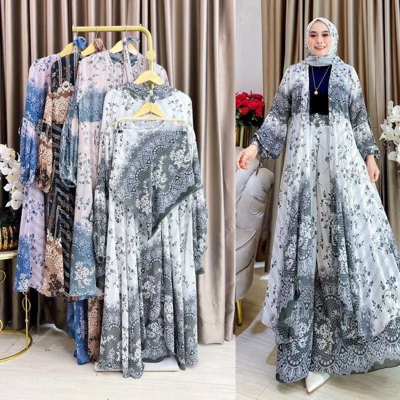Gamis Set Hijab wanita Nagita series 2