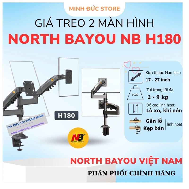  Giá Treo Hai Màn Hình Máy Tính NB H180 - Dành Cho Màn Hình 17-27 Inch arm  đôi 