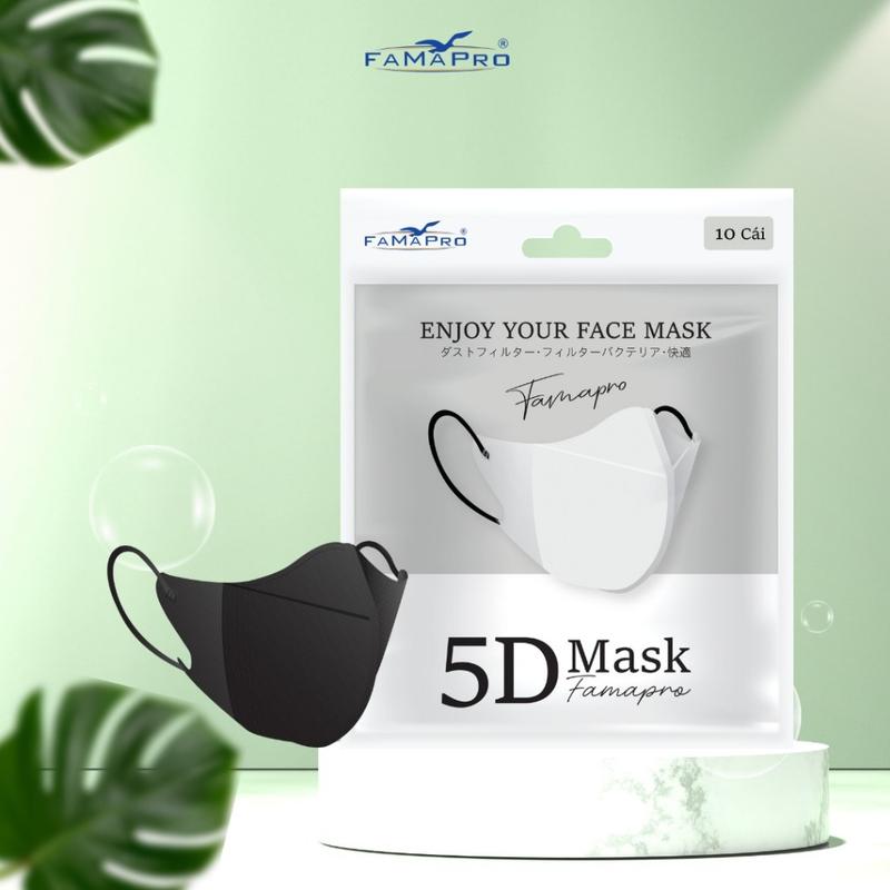 Thùng 100 cái Khẩu trang 5D cao cấp Famapro túi zip Nam Phụ Kiện Cao Su Accessories Che Mặt