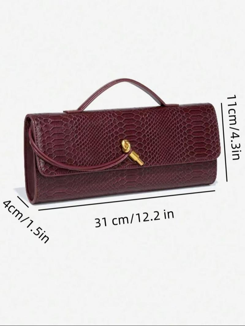 Product Introduction of Women's Fashionable Snakeskin Embossed Handbag, Street Trendy PU Leather Crossbody Bag, Trendy All-match Crossbody Bag for Daily Use 1