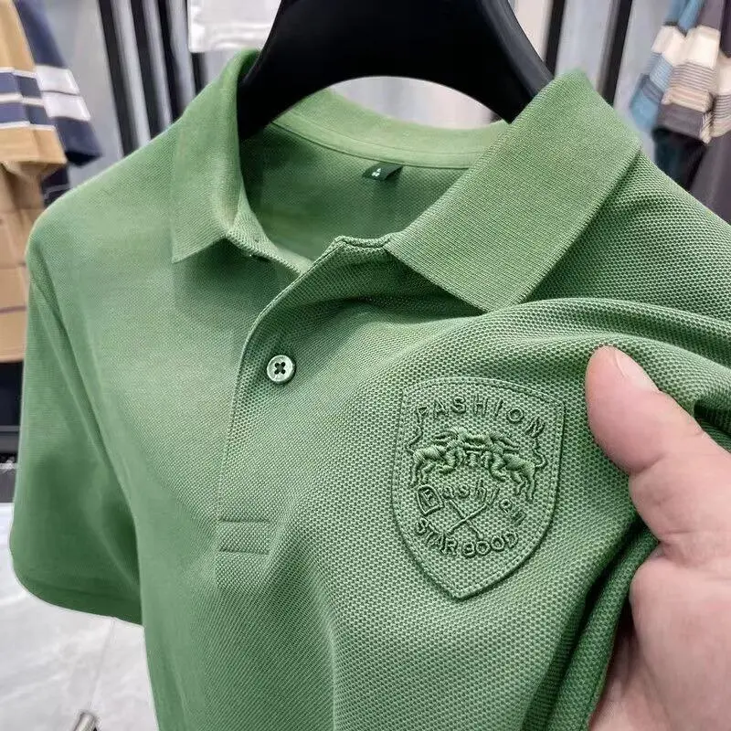 Áo Thun Polo Nam Ngắn Tay, Thêu Ve Áo Thường Ngày, Cổ Ve Áo Menswear Có Cổ Shirt 2