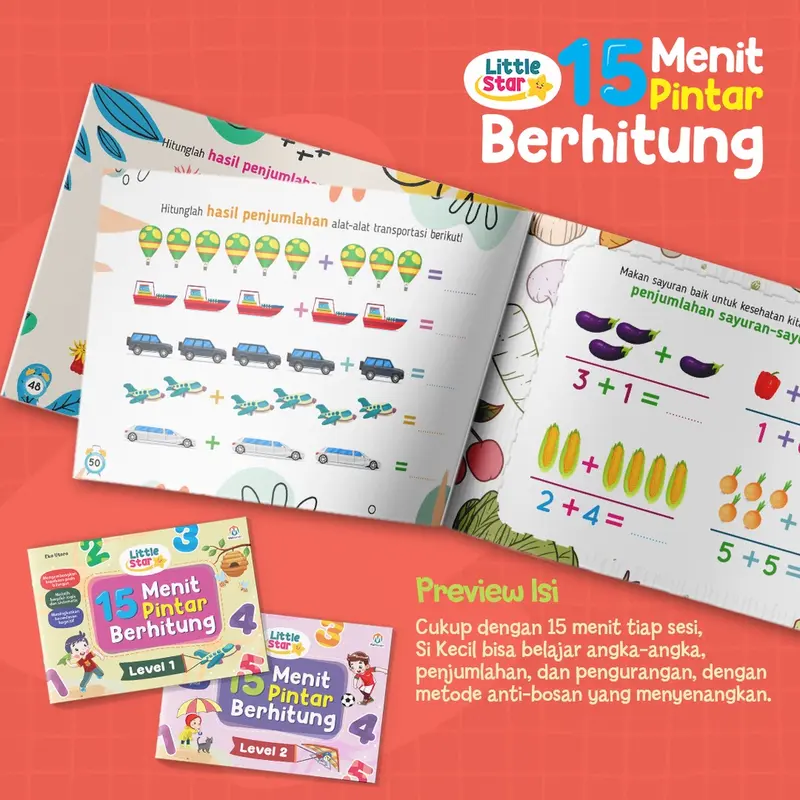 Buku Belajar Berhitung - Little Star 15 menit Pintar Berhitung (Usia 3+) Ziyad Books 4