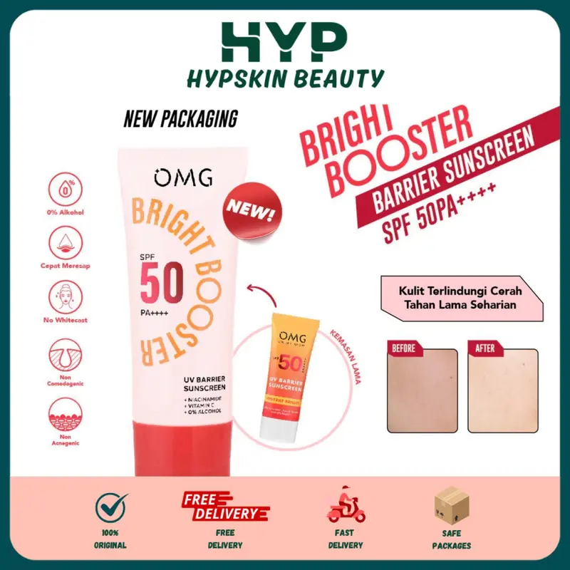OMG Oh My Glow Bright Booster UV Barrier Sunscreen SPF 50 PA++++ - Untuk Semua Jenis Kulit - 25ml | 60ml 0