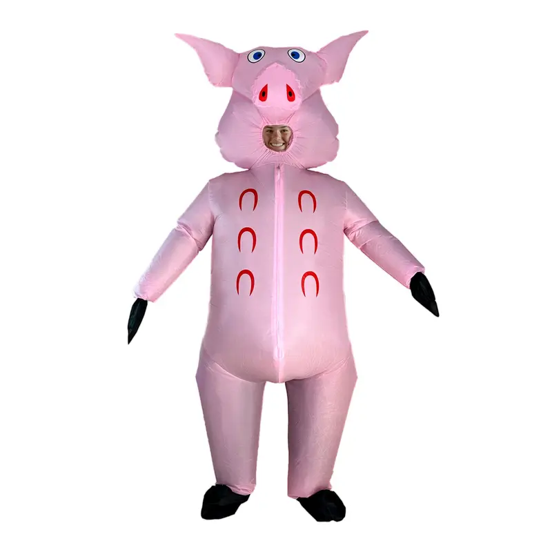 Inflatable Pig Costume, Cute Inflatable Pig Clothing, Funny Inflatable Costume for Halloween, Christmas, Birthday Party, Cosplay, Party Supplies, Menswear 5