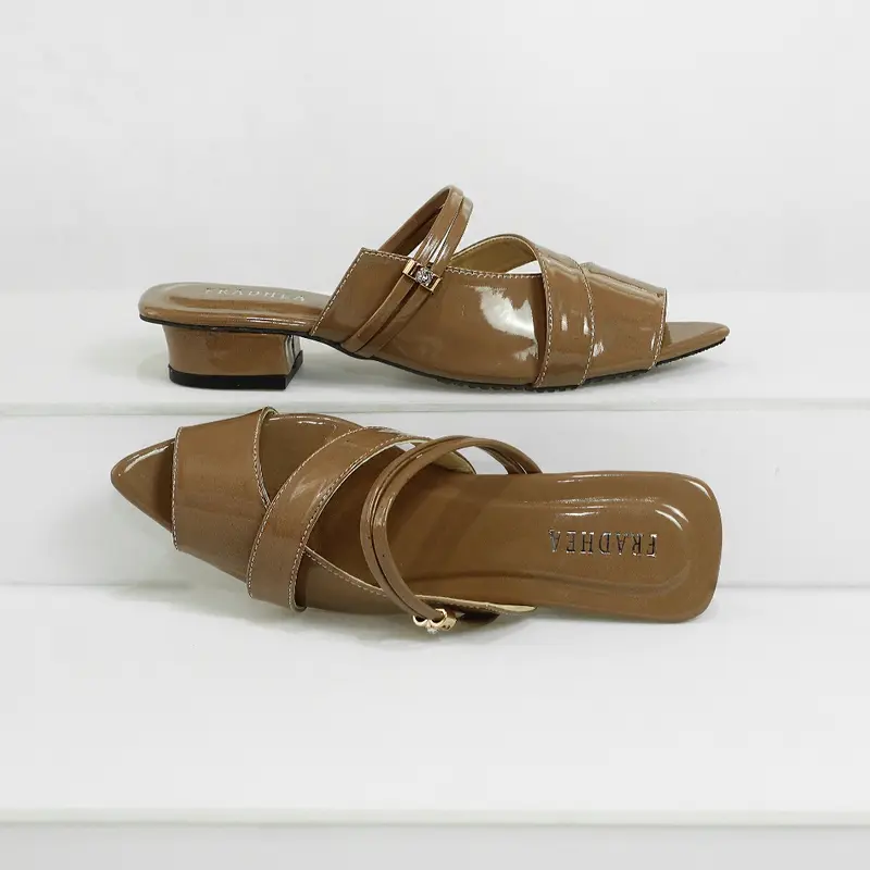 Morilovy Sepatu Sandal Mules Tali Wanita Shoes Elegan Kekinian Hak 3cm IB 05 7
