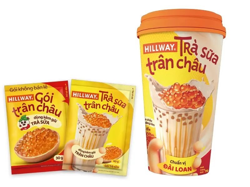 COMBO 5 Ly Trà Sữa Trân Châu Hillway sz L 70gr (1 gói trà, 1 gói trân châu) 0
