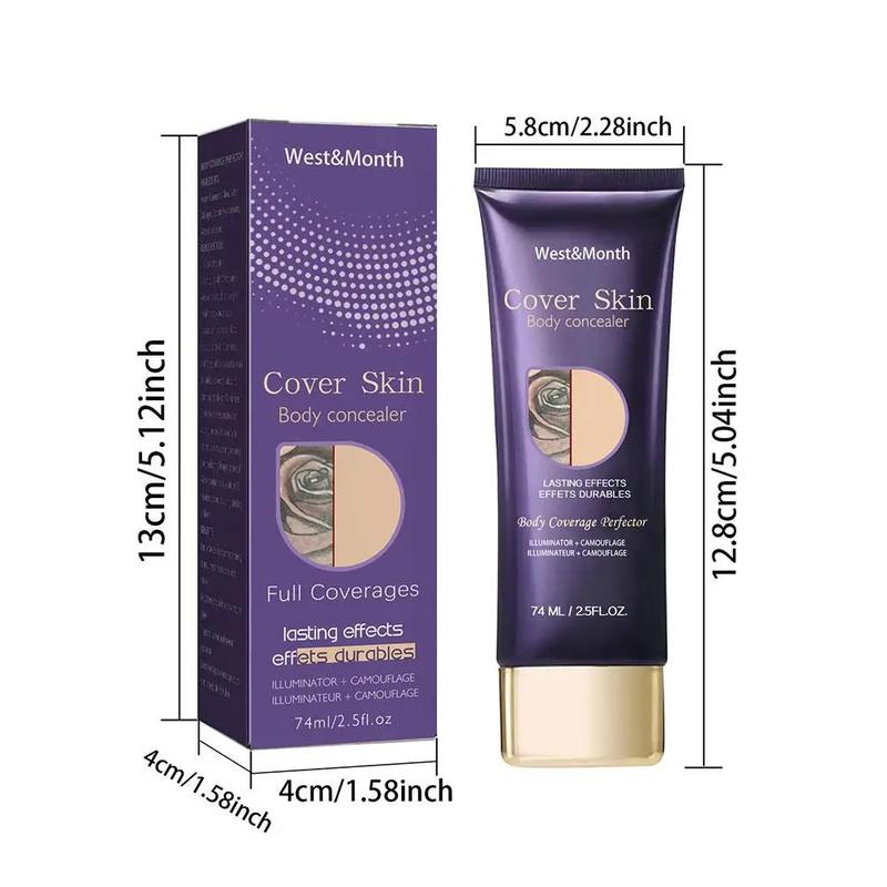 Product Introduction of 74ml Natural Tattoo Concealer Long Lasting Waterproof Tattoo Scars Cover Cream Body Coverage Makeup Foundation Cream For Women 15
