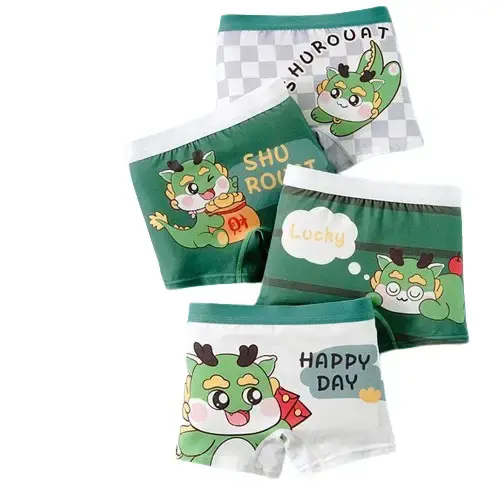 Quần Đùi Boxer Cotton, Đồ Lót Bé Trai, Dành Cho Trẻ Em Và Em Bé, Mềm Mại Và Kháng Khuẩn, Đáy Quần, Quần Đùi Boxer Cotton Cho Bé Trai Sợi Tre Vải Cotton