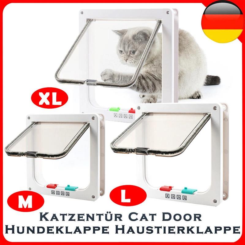 Product Introduction of Trap DoorSmart Pet Door 4 Way Lock Security Flap Sliding Door Controllable Switch Cat Puppy Safety Gate Dog Kitten Flap Door Pet Supplies 18