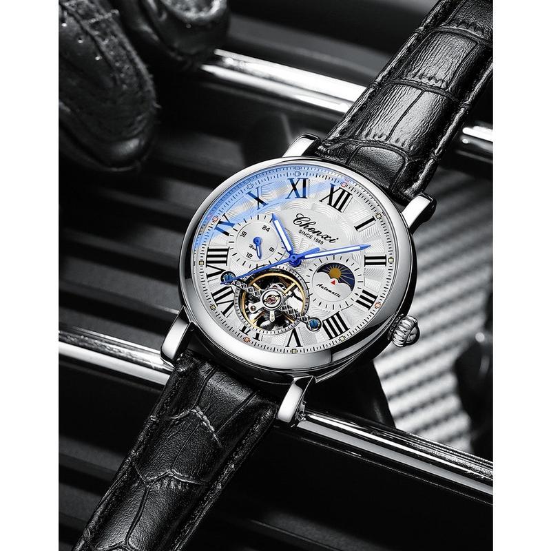 Đồng Hồ Cơ Nam CHENXI X8 Dây Da Lộ Cơ Sang Trọng TẶNG HỘP ĐỒNG HỒ CHÍNH HÃNG VÒNG TAY KHĂN LAU SỐ LƯỢNG QUÀ TẶNG CÓ HẠN