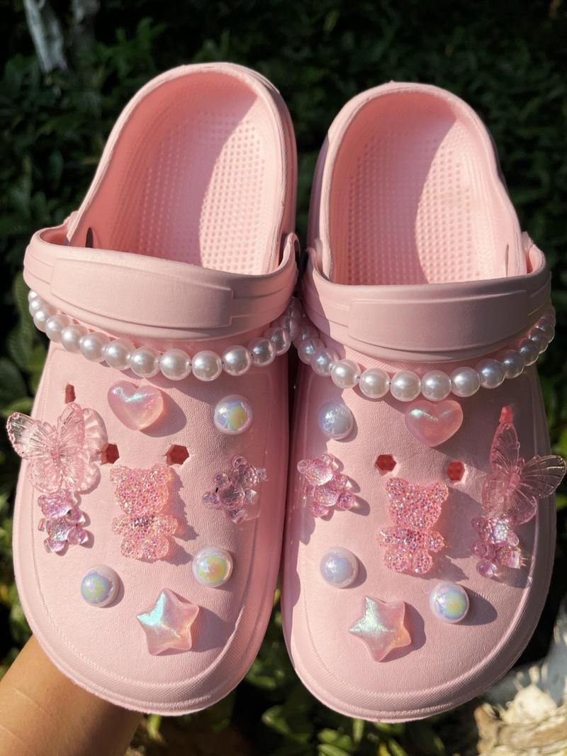 Product Introduction of Cute Bear & Butterfly Design Charms, Fashionable Shoes Decorations for Women's Slippers, Beach Shoes, Garden Shoes, DIY Shoes Accessories 4