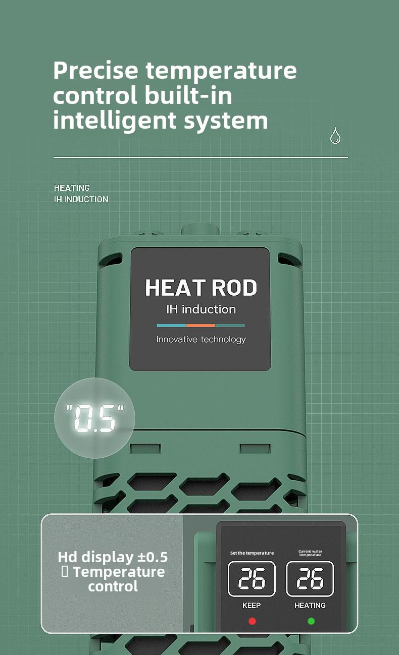 Product Introduction of Fish Tank Heater Rod Automatic Thermostat Heater PTC Variable Frequency Energy-saving Small Heating Rod Intelligent Temperature Control Equipment 6