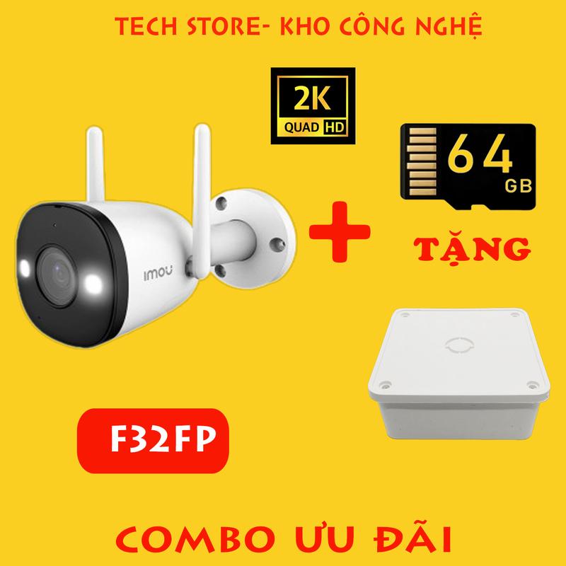 [COMBO] Camera ngoài trời IMOU F32( Không đàm thoại) - Quad HD - 2K, cố định góc rộng, chuẩn kháng nước ip 67 phát hiện chuyển động, nhắn tin cảnh báo , lưu trữ thông minh