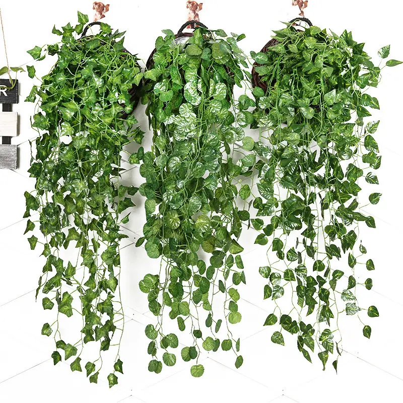 Green plant green dill wall hanging silk flower manufacturer wholesale simulation green rattan home decoration green plant hanging basket fake flower