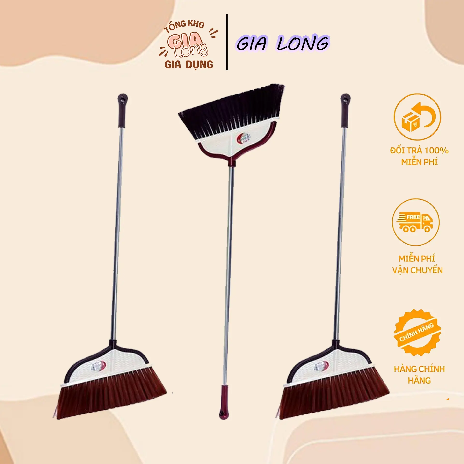 Chổi Nhựa Quét Nhà Lông Mềm Kích Thước 94*35cm INOX,Lông chổi mịn quét được bụi, cát, lông thú cưng Đồng