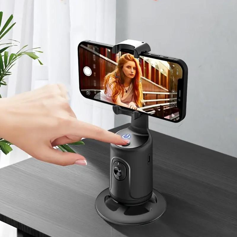 360° Rotation Smart Auto Face Tracking Tripod Holder, Portable Cellphone Holder for Live Vlog Streaming Video, Smartphone Support, Selfie Tools, Men's Gadgets, Selfie Accessories, Phone Camera Mount 1