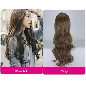 Wig Rambut Cewek Panjang Bergelombang Warna Natural High Quality Wig Women's Curly Hair