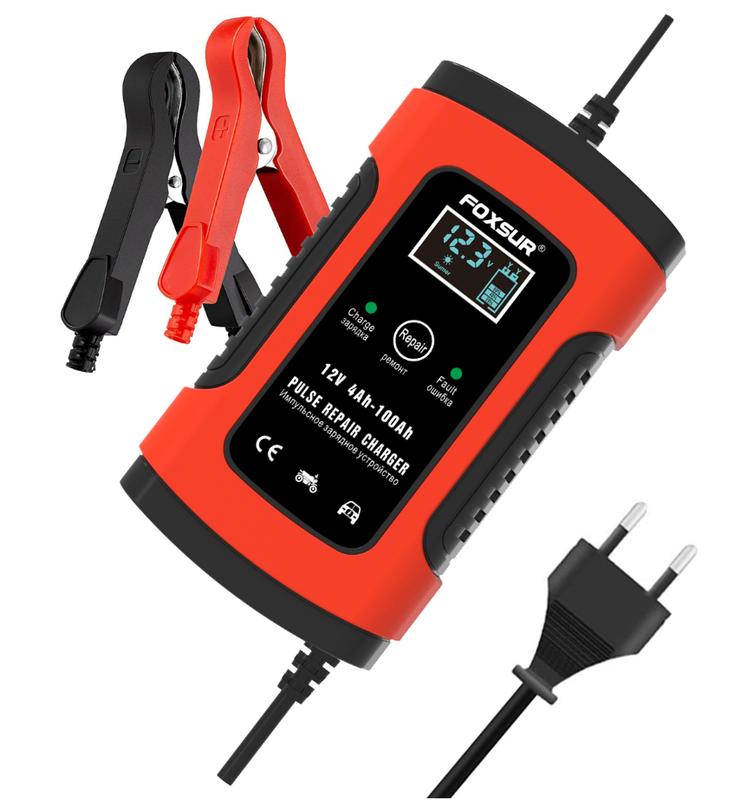 Sạc bình ắc quy 12V 5A 4AH-100AH FOXSUR có khử sunfat sac binh acquy