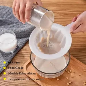 Alat Saringan Nylon 200Mesh 400 Mesh Mikron untuk Makanan dan Minuman Dapur Ergonomis Tahan Lama Kitchenware teh kain halus