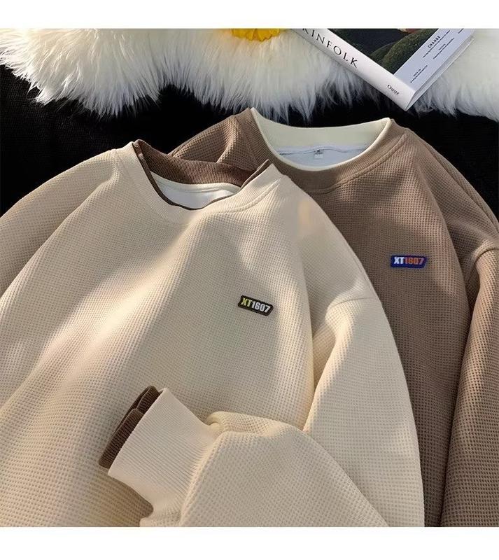 Áo Sweater Unisex - Áo Sweater Phối Layer Nam Nữ Form Rộng Chất Tổ Ong Phong Cách Ulzzang Hoodie Top Women Đen