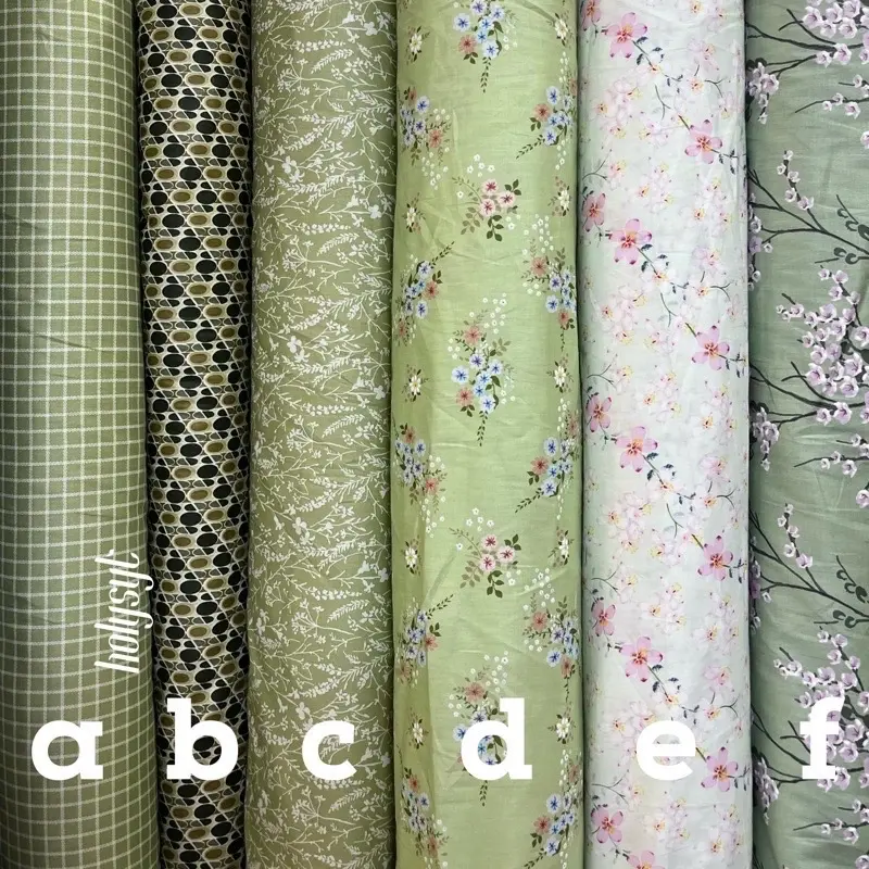 KAIN KATUN JEPANG JAPAN DESIGN TOKAI SENKO GREEN SAGE SERIES
