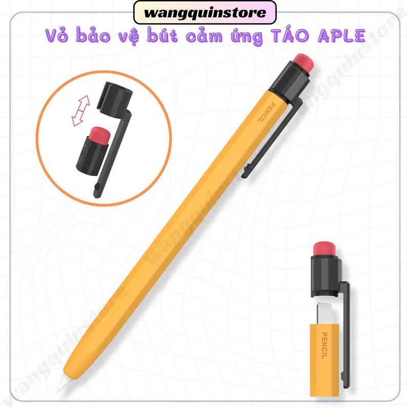 Vỏ bao ốp silicon case bút cảm ứng bút chì nắp gài Táo Gen 1/2 usb-c Vỏ bọc bảo vệ bút cảm ứng cao sạc không cần tháo 0