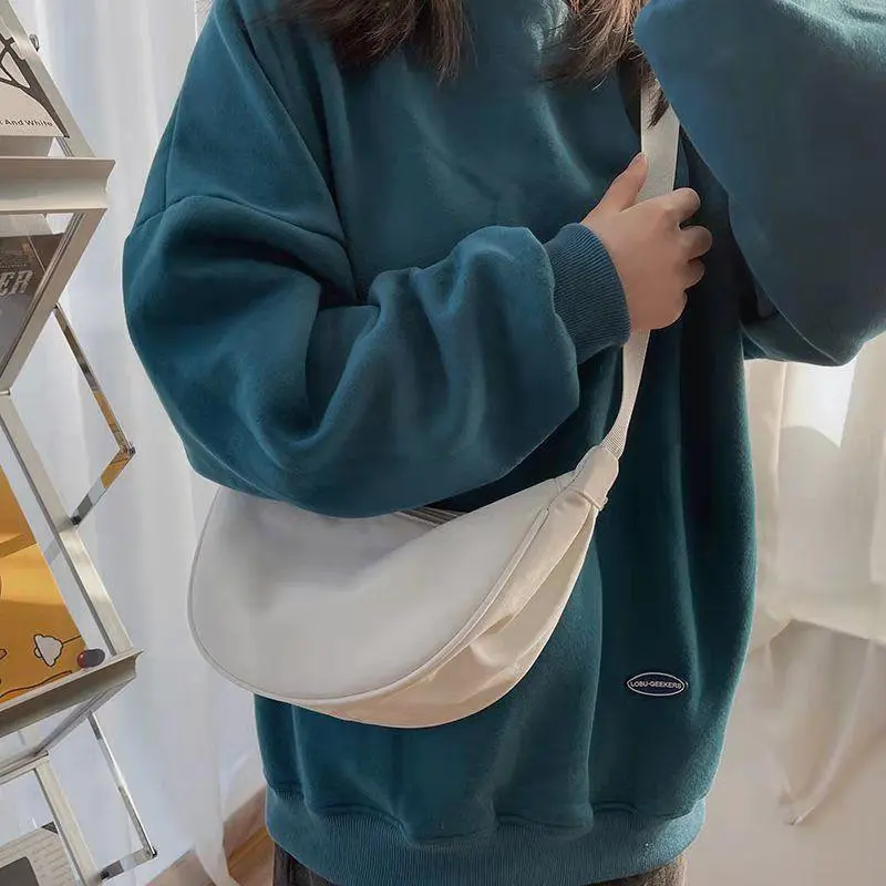 Túi Messenger, Chất Liệu Nylon, Nhẹ, Túi Kẹp Nách, Thiết Kế Đơn Giản, Túi Đeo Vai, Chất Liệu Vải Bố Bag Nữ 2