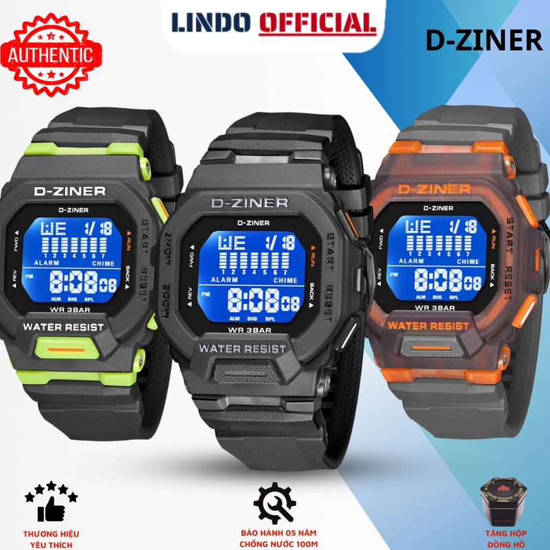 Đồng Hồ Nam Điện Tử Thích Hợp Cho Học Sinh Sinh Viên Và Thể Thao Không Thấm Nước Đèn Led Phát Sáng Đa Năng Phong Cách Khỏe Khoắn Hình Vuông Cá Tính DZ8312 Tặng Hợp Thiếc