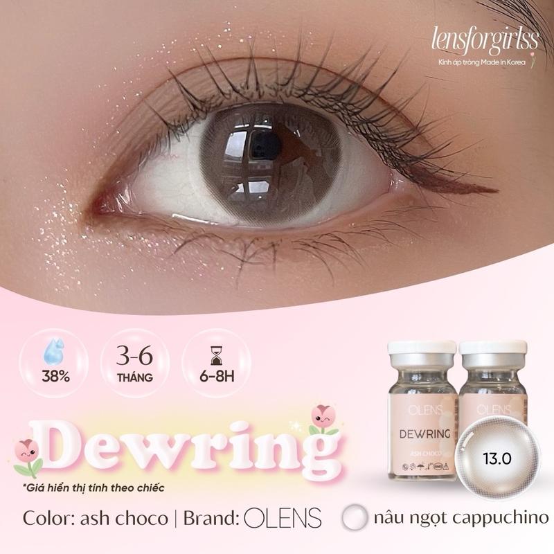 Kính áp tròng nâu sữa trong trẻo DEWRING ASH CHOCO chính hãng OLENS | Hsd 3-6 tháng | Lens cận | LENSFORGIRLSS