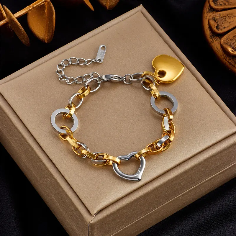 Fashionable Love Thick Chain Titanium Steel Bracelet