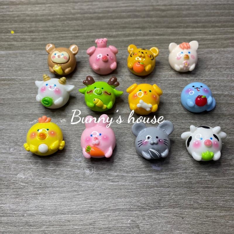 JIBBITZ, STICKER, CHARM 12 CON GIÁP TRANG TRÍ DÉP SỤC 1