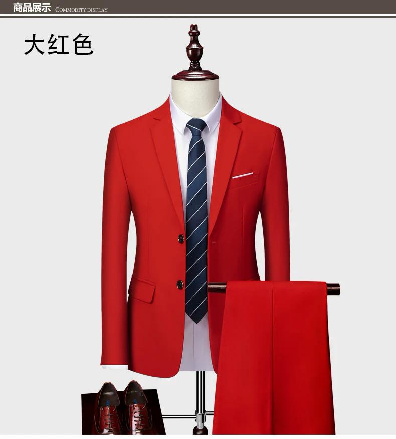 Product Introduction of (Jacket+Pants) Latest Men Suit Set Formal Blazers Slim Fit Business Tuxedo 2 Pcs Suit Groom's Wedding Dress Man Suit S-6XL 8