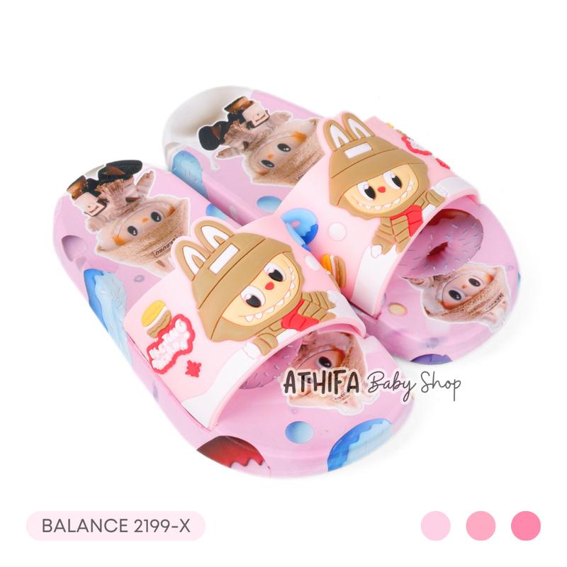 Sandal Labubu Anak Perempuan Sendal Slop Karet Karakter Lucu Usia 3 4 5 7 8 9 10 Tahun 2199-X Pink 4