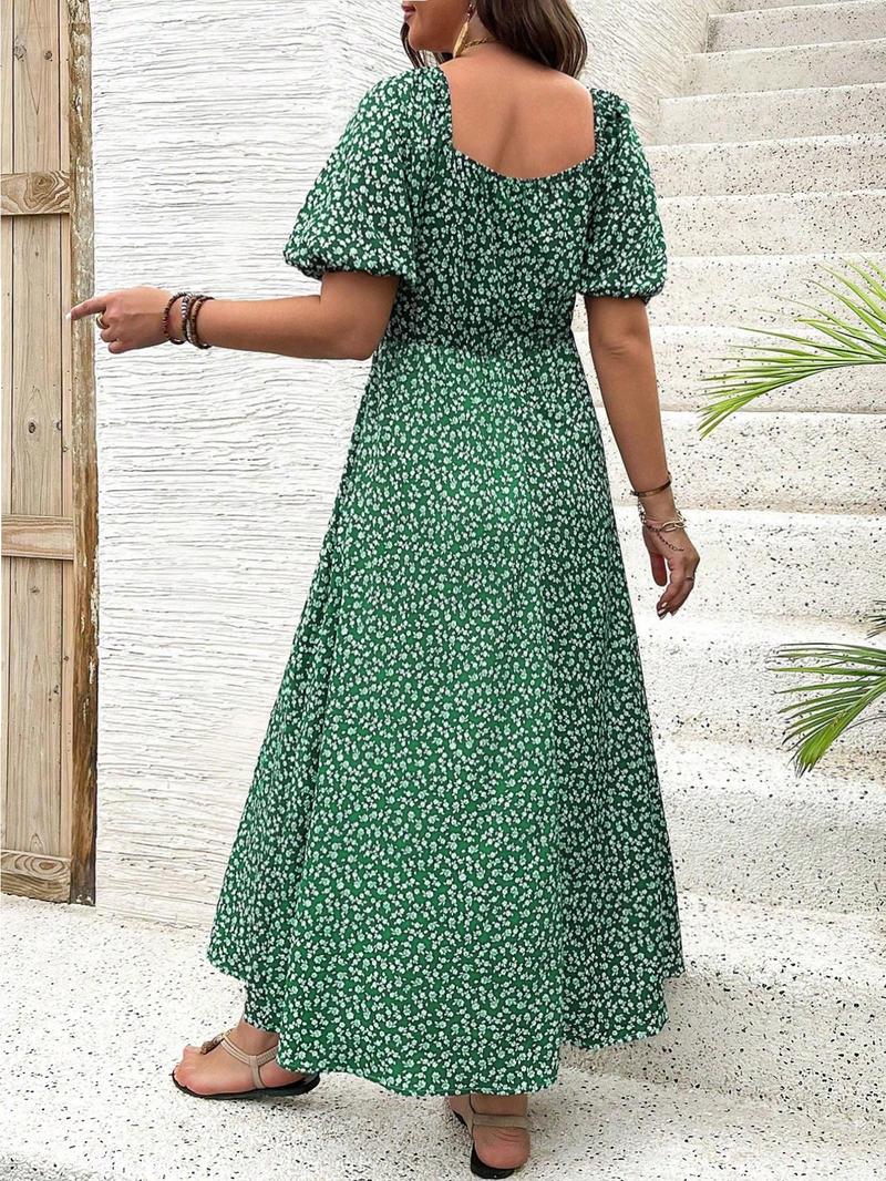 Product Introduction of Women's All Over Print One Shoulder Dress, Casual Fashion Long Sleeve Dress for Daily Outdoor Wear, Women Dress for Spring Fall 5