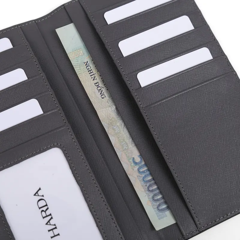 Ví Dài Bóp Dài Cầm Tay Harda - Chất Da Saffiano Wallet Nam 3