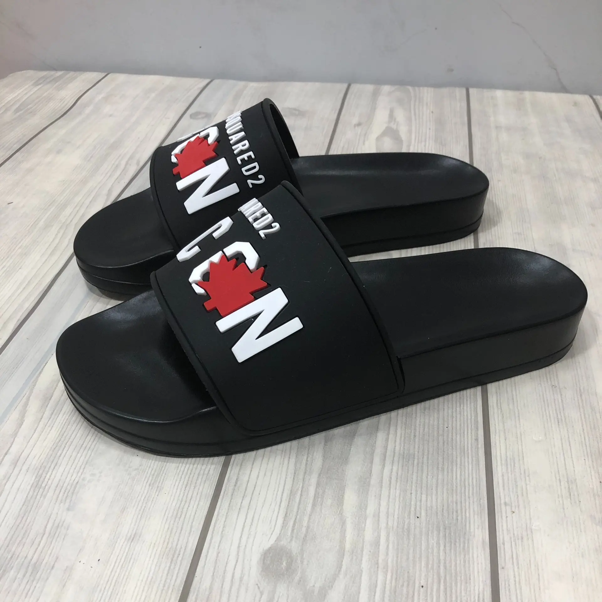 Dép lê ĐS QUỜ YCON LÁ  đen nam nữ size 35-42 dép dẻo nhẹ Slipper Đế Bằng