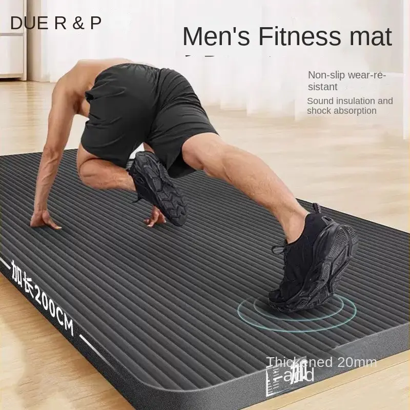 Thảm Tập Yoga Cho Nam, Thảm Trải Sàn Chống Trượt Dày 20Mm, Dài Và Rộng, Thích Hợp Cho Tập Thể Dục Người Mới Bắt Đầu, Tập Thể Dục Tại Nhà, Thảm Tập Thể Dục, Bao Gồm Thảm Tập Thể Dục