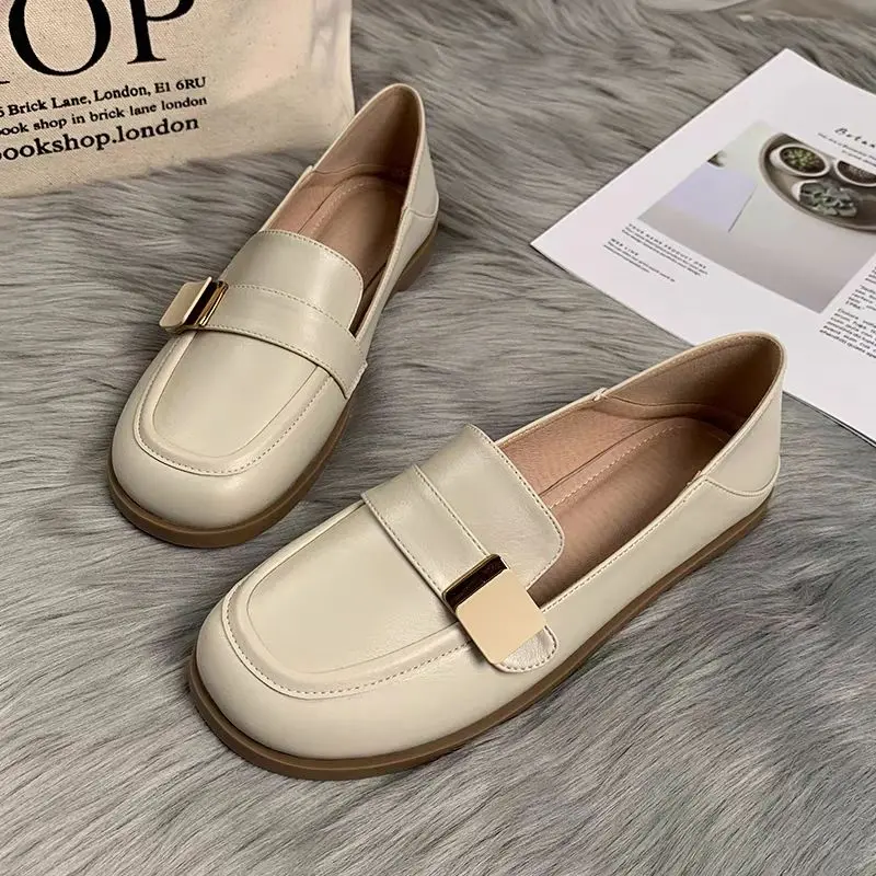 Loafers women's leather one pedal soft bottom pumps