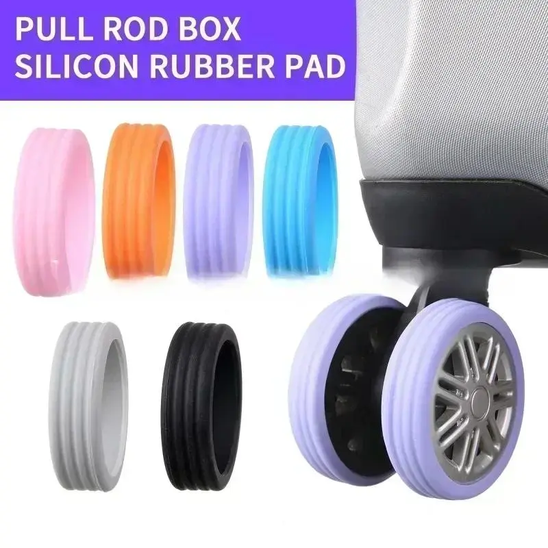 8pcs Luggage Wheels Protector Silicone Wheel Caster Shoes Travel Luggage Suitcase Reduce Noise Wheel Guard Cover Accessories