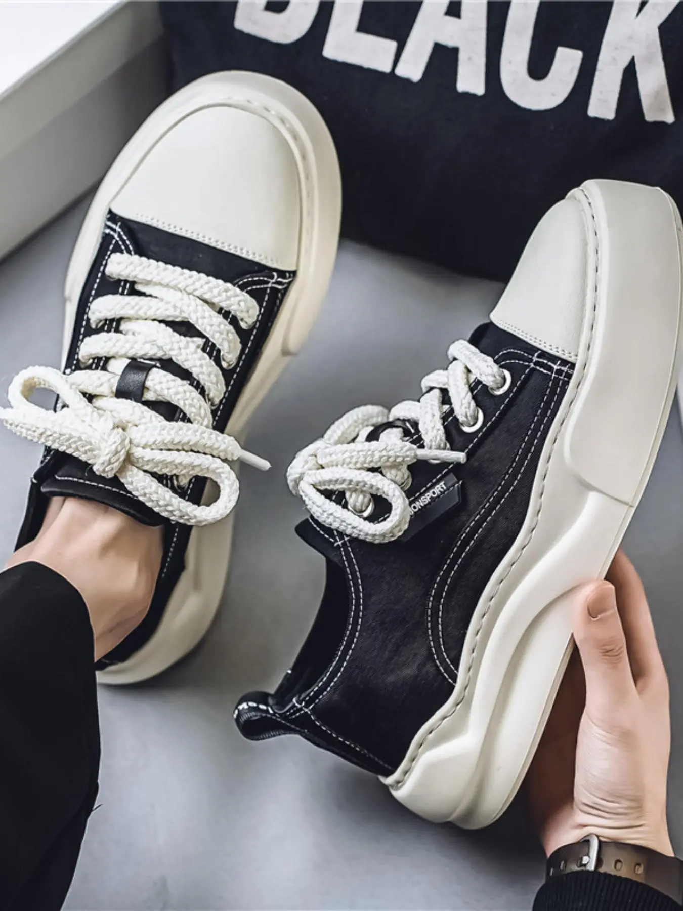 Men's Fashionable Lace Up Low Top Sneakers, Casual Comfortable Breathable Sports Shoes, Trendy All-match Sneakers for Daily Wear