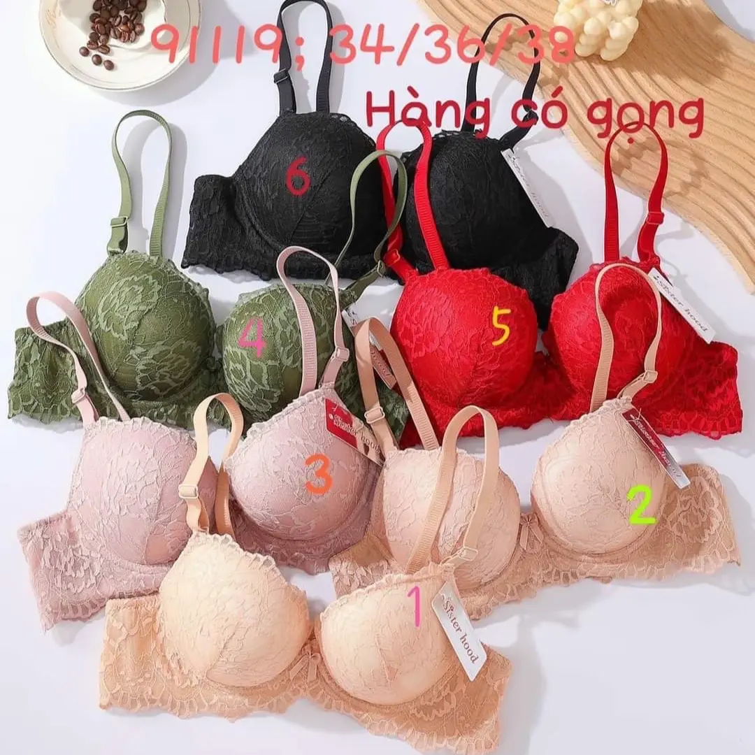 ￼Áo lót nâng ngực, siêu đẩy siêu nâng đệm dày 5cm có gọng 9119 áo ngực mặc áo dài Bra Nhung Đen